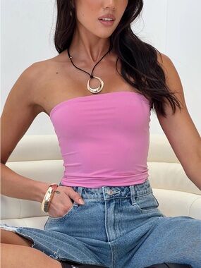 PRINCESS POLLY Pink Strapless Tube Top